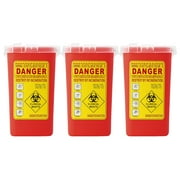 MRLESS 3pcs Sharps Container Disposal Sharps Container With Flip Open Lid Waste Bin For Needles Razor Blades For Home Use